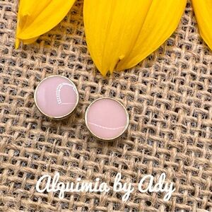 Cloisonné enamel gold statement stud earrings/colorful minimalistic